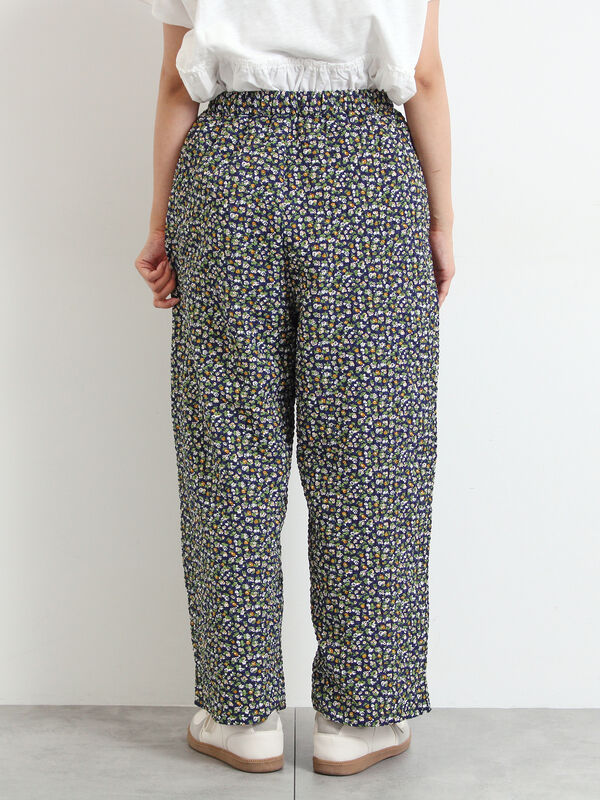 セール】 小花柄イージーパンツ（ブラック/ブラウン/ネイビー/ボトムス