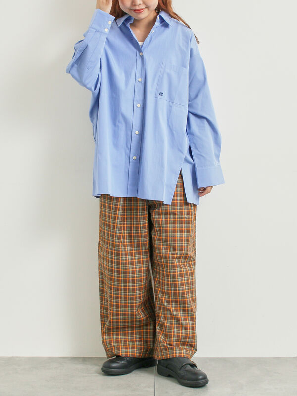 セール】 チェック無地アソートタックパンツ（ブラック/ベージュ