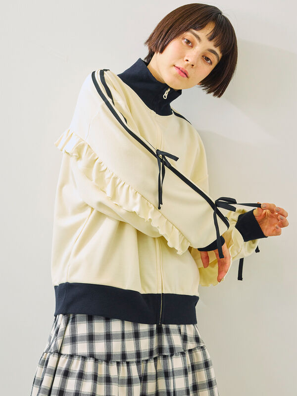 セール】 チェック柄フリルティアードミニスカート（オフ