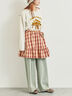 チェック柄フリルティアードミニスカート(オフホワイト/ボルドー/ブラウン)|SM2(エスエムツー)通販
