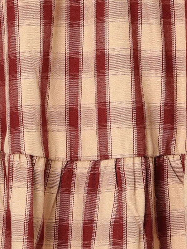 チェック柄フリルティアードミニスカート（オフホワイト