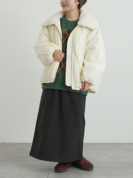 ボア襟マルチWAYブルゾン（チャコールグレー/カーキ/キナリ）｜SM2（エスエムツー）通販