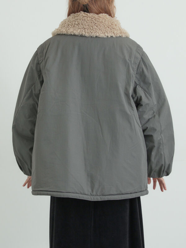 セール】 ボア襟マルチWAYブルゾン（チャコールグレー/カーキ/キナリ