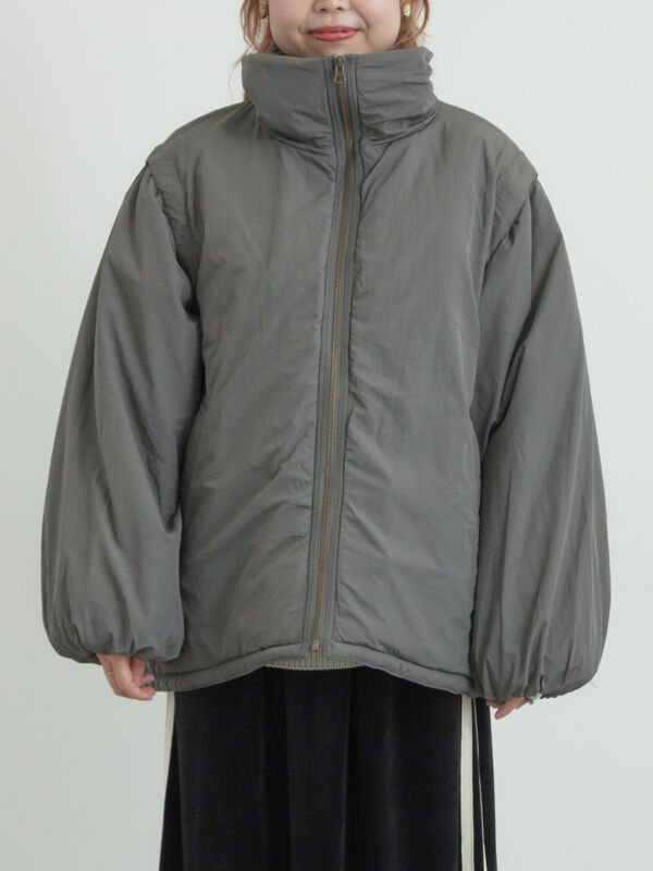セール】 ボア襟マルチWAYブルゾン（チャコールグレー/カーキ/キナリ