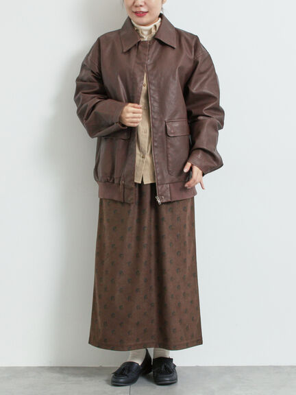 フェイクレザーブルゾン（ブラック/ブラウン）｜SM2（エスエムツー）通販