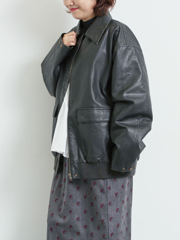 ほぼ未使用 大きいサイズ 未革 革ジャン 5L マルニ商会 ブラウン ほぼ未使用 大きいサイズ 未革 革ジャン 5L マルニ商会 ブラウン