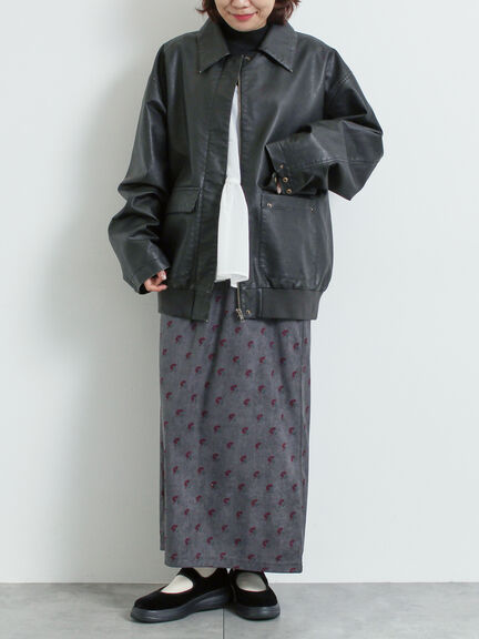 フェイクレザーブルゾン（ブラック/ブラウン）｜SM2（エスエムツー）通販