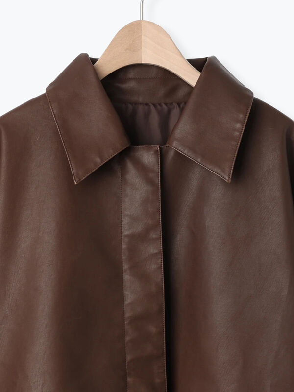 セール】 フェイクレザーブルゾン（ブラック/ブラウン/アウター