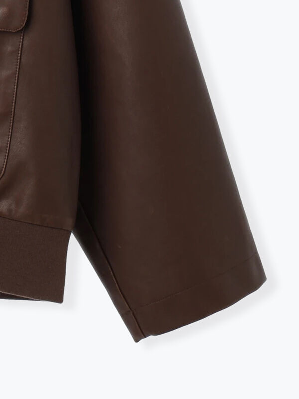 セール】 フェイクレザーブルゾン（ブラック/ブラウン/アウター