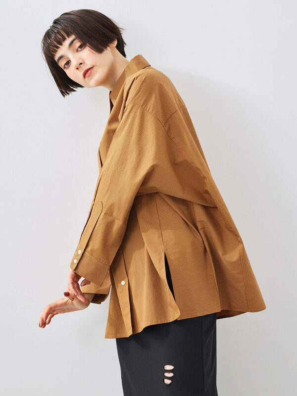 セール】 柄アソートドルマンスリーブシャツ（ブラック/ブラウン