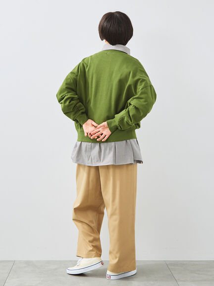 ミニ裏毛カレッジプリント+刺繍スウェット（グレー/ベージュ/カーキ/ネイビー）｜SM2（エスエムツー）通販