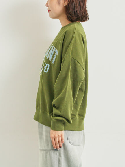 ミニ裏毛カレッジプリント+刺繍スウェット（グレー/ベージュ/カーキ/ネイビー）｜SM2（エスエムツー）通販