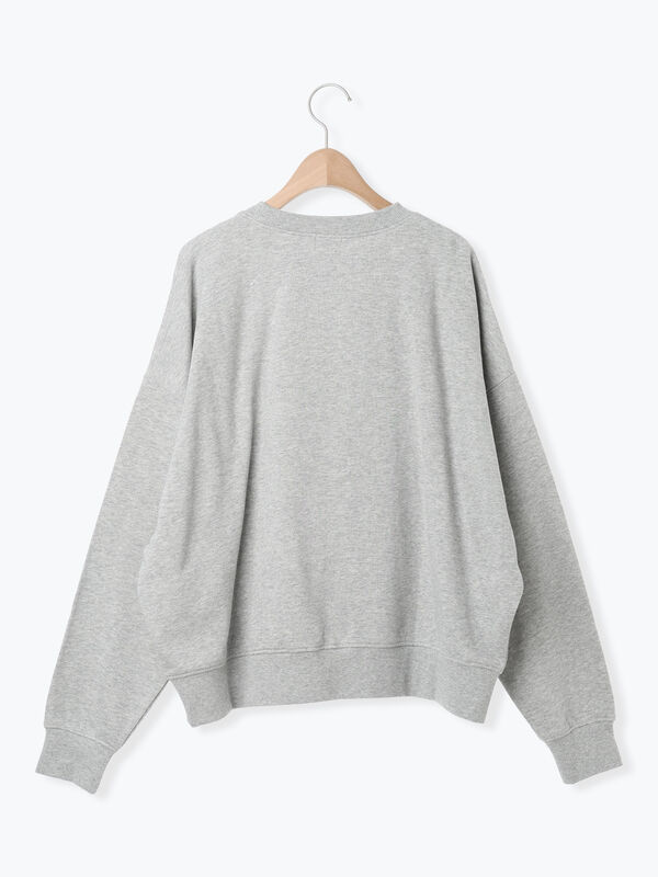 セール】 ミニ裏毛カレッジプリント+刺繍スウェット（グレー