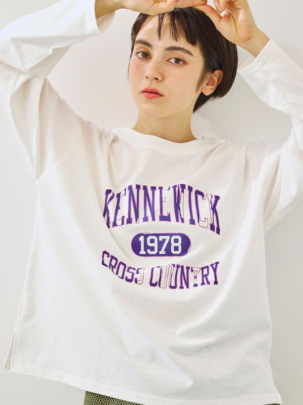 柄アソートフロッキープリントロングTシャツ（オフホワイト/グレー/グリーン/ネイビー）｜SM2（エスエムツー）通販