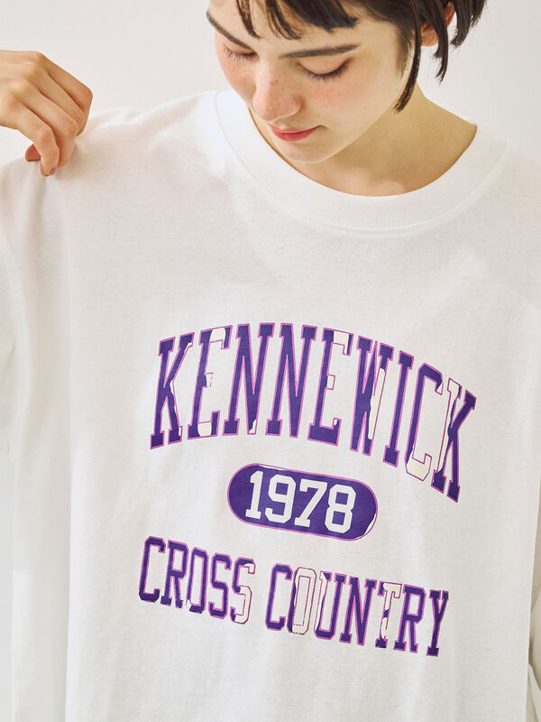 セール】 柄アソートフロッキープリントロングTシャツ（オフホワイト