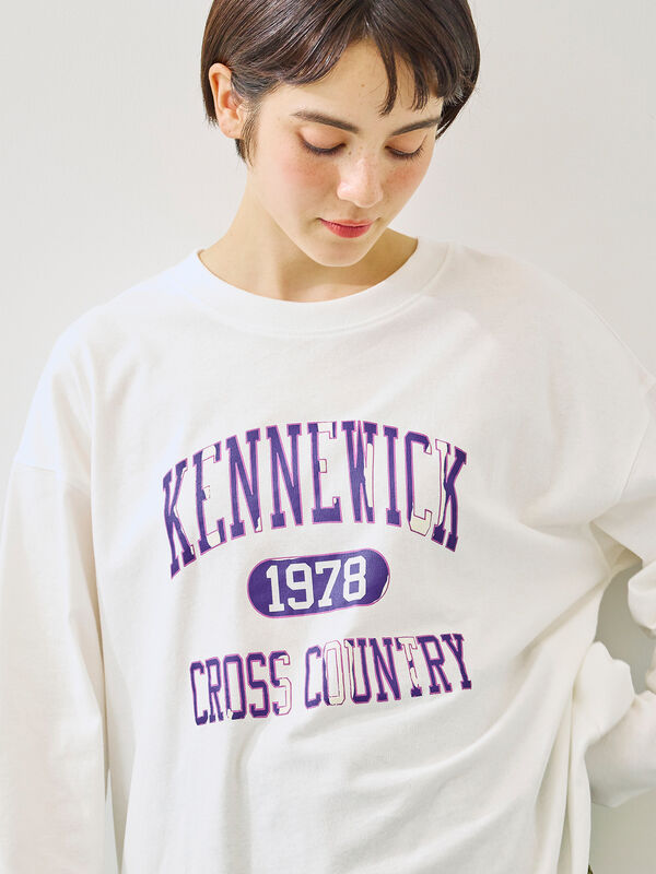 セール】 柄アソートフロッキープリントロングTシャツ（オフ