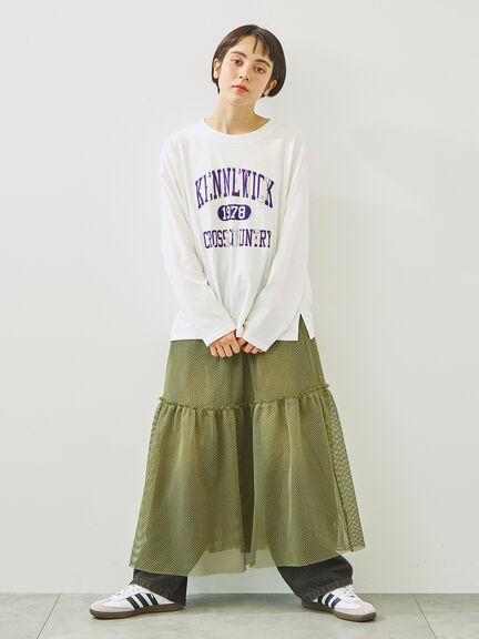 柄アソートフロッキープリントロングTシャツ（オフホワイト/グレー/グリーン/ネイビー）｜SM2（エスエムツー）通販