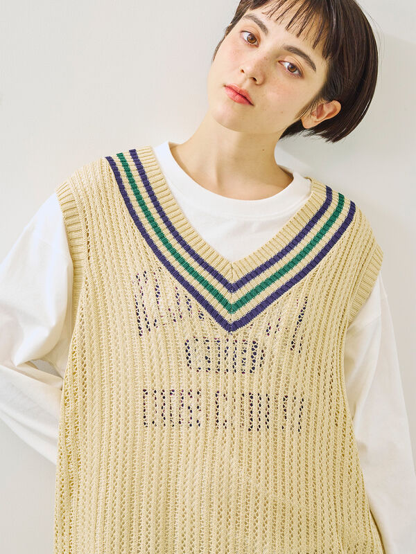 セール】 柄アソートフロッキープリントロングTシャツ（オフホワイト