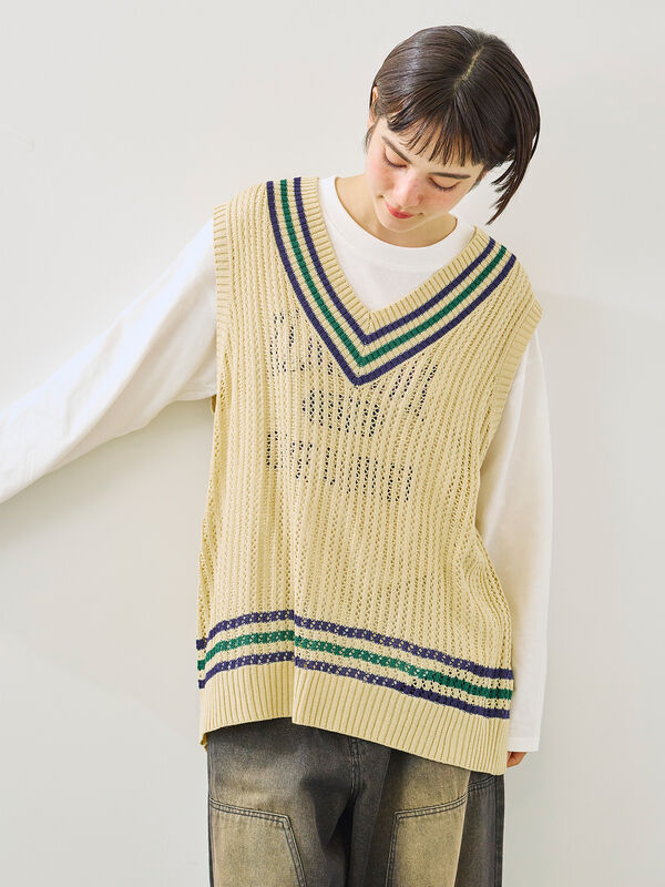 セール】 柄アソートフロッキープリントロングTシャツ（オフホワイト