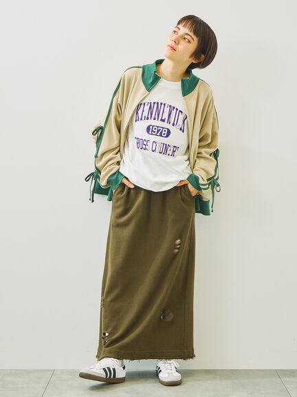 柄アソートフロッキープリントロングTシャツ（オフホワイト/グレー/グリーン/ネイビー）｜SM2（エスエムツー）通販
