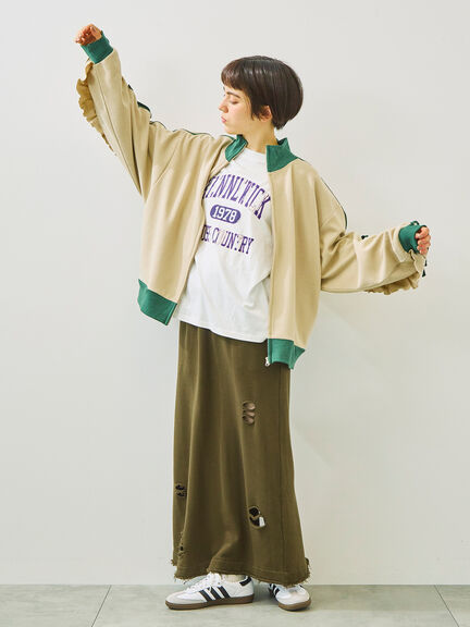 柄アソートフロッキープリントロングTシャツ（オフホワイト/グレー/グリーン/ネイビー）｜SM2（エスエムツー）通販