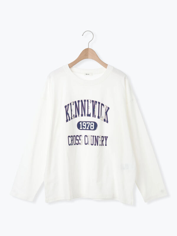 セール】 柄アソートフロッキープリントロングTシャツ（オフ