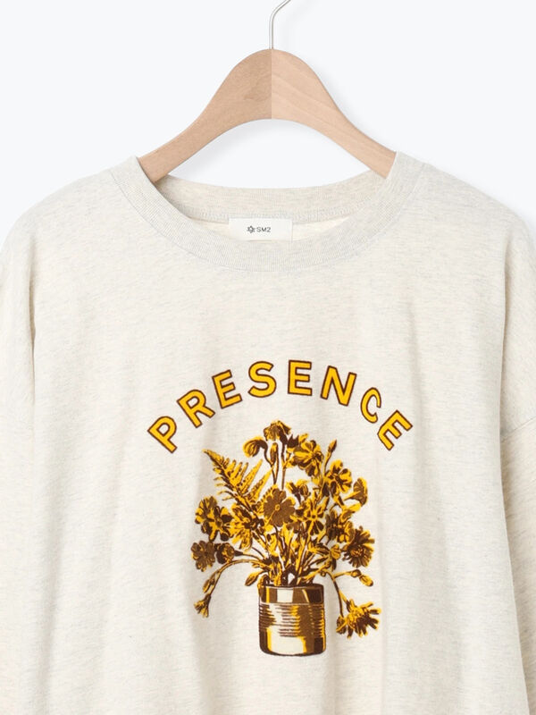 セール】 柄アソートフロッキープリントロングTシャツ（オフホワイト