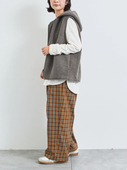 リバーシブルボアベスト（チャコールグレー/モカ/キナリ）｜SM2（エスエムツー）通販