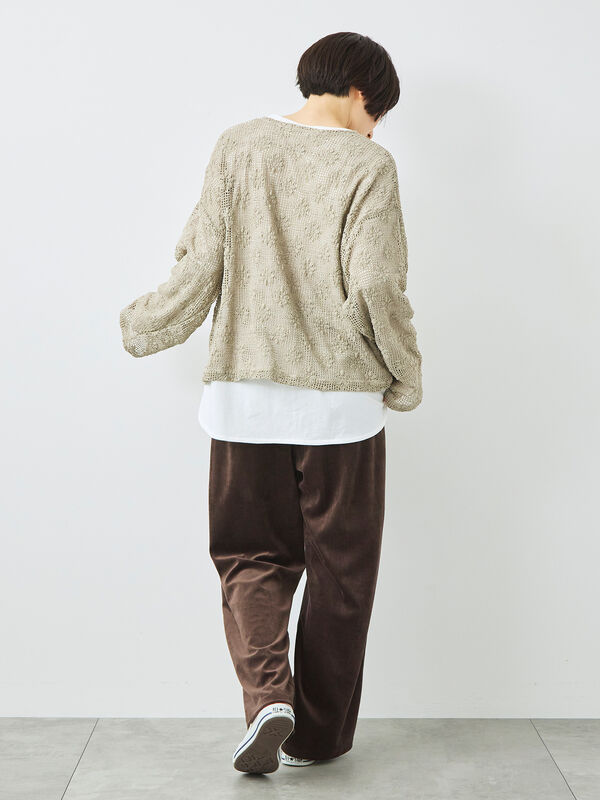 セール】 ラビットベロアイージーパンツ（グレー/ブラック/ダーク