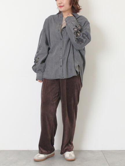 ラビットベロアイージーパンツ（グレー/ブラック/ダークオレンジ/ブラウン）｜SM2（エスエムツー）通販