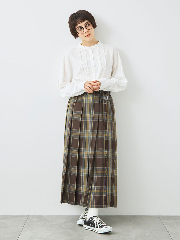 セール】 チェックプリーツスカート（グレー/ブラック/ブラウン