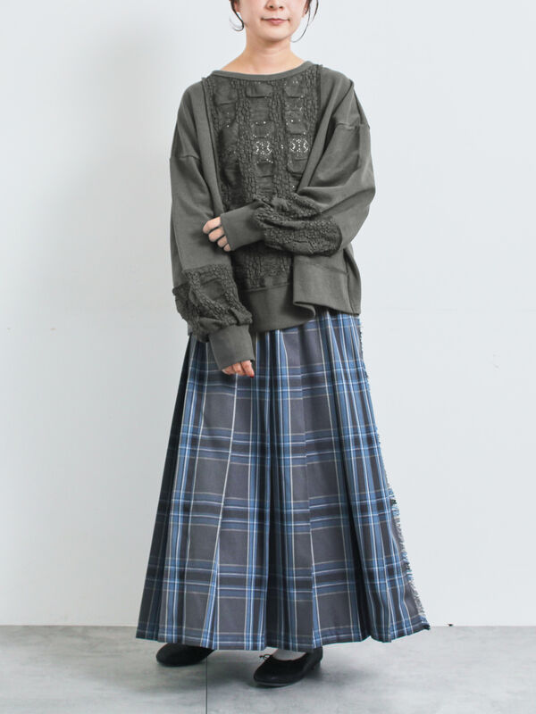 8 YARDS グレー プリーツスカートMサイズ