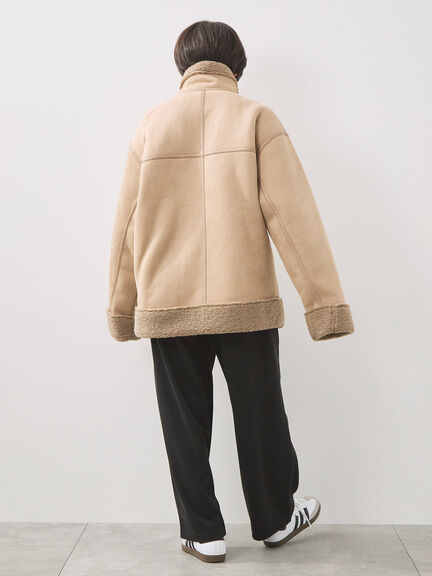 フェイクムートンフライトジャケット（ベージュ/ブラウン/キャメル）｜SM2（エスエムツー）通販