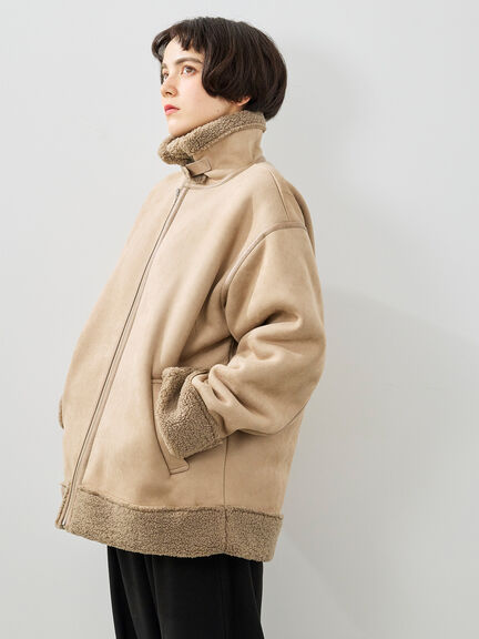 フェイクムートンフライトジャケット（ベージュ/ブラウン/キャメル）｜SM2（エスエムツー）通販