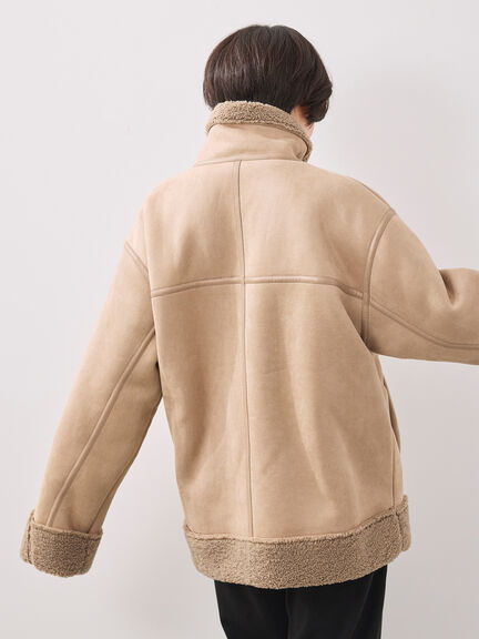 フェイクムートンフライトジャケット（ベージュ/ブラウン/キャメル）｜SM2（エスエムツー）通販