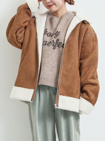 フェイクムートンフライトジャケット（ベージュ/ブラウン/キャメル）｜SM2（エスエムツー）通販