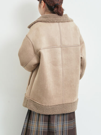 フェイクムートンフライトジャケット（ベージュ/ブラウン/キャメル）｜SM2（エスエムツー）通販