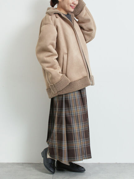 フェイクムートンフライトジャケット（ベージュ/ブラウン/キャメル）｜SM2（エスエムツー）通販