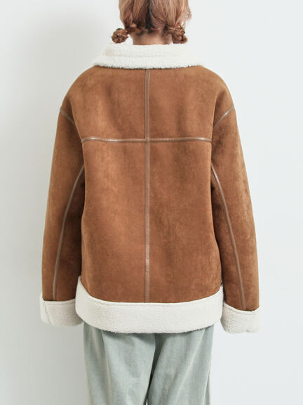 フェイクムートンフライトジャケット（ベージュ/ブラウン/キャメル）｜SM2（エスエムツー）通販