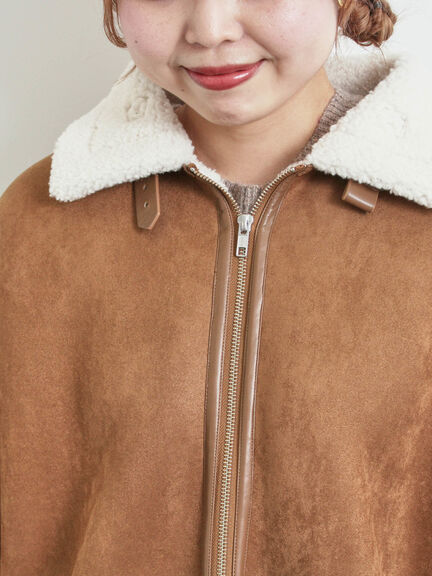 フェイクムートンフライトジャケット（ベージュ/ブラウン/キャメル）｜SM2（エスエムツー）通販