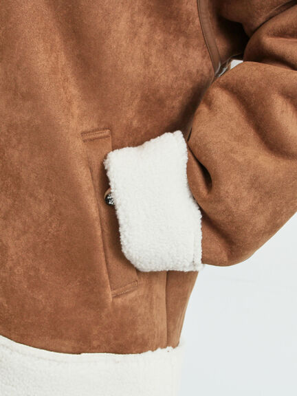 フェイクムートンフライトジャケット（ベージュ/ブラウン/キャメル）｜SM2（エスエムツー）通販