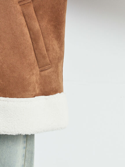 フェイクムートンフライトジャケット（ベージュ/ブラウン/キャメル）｜SM2（エスエムツー）通販