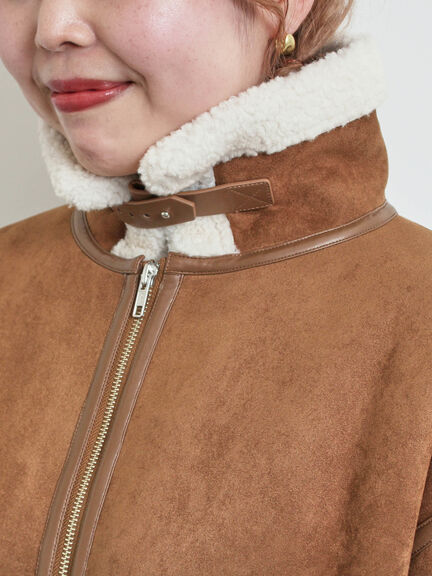 フェイクムートンフライトジャケット（ベージュ/ブラウン/キャメル）｜SM2（エスエムツー）通販