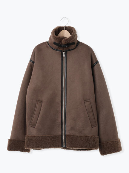 フェイクムートンフライトジャケット（ベージュ/ブラウン/キャメル）｜SM2（エスエムツー）通販