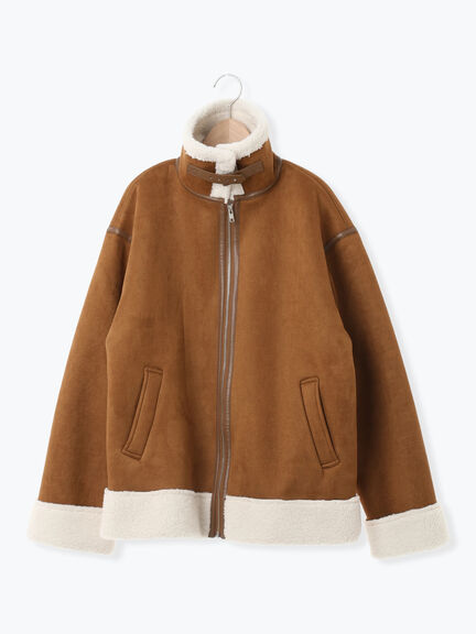 フェイクムートンフライトジャケット（ベージュ/ブラウン/キャメル）｜SM2（エスエムツー）通販