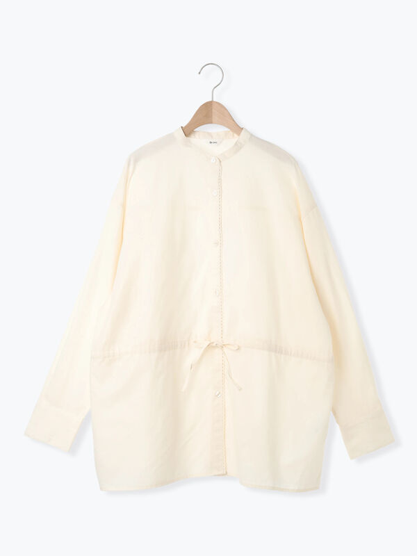 セール】 無地柄アソートドロストブラウス（オフホワイト/ブルー