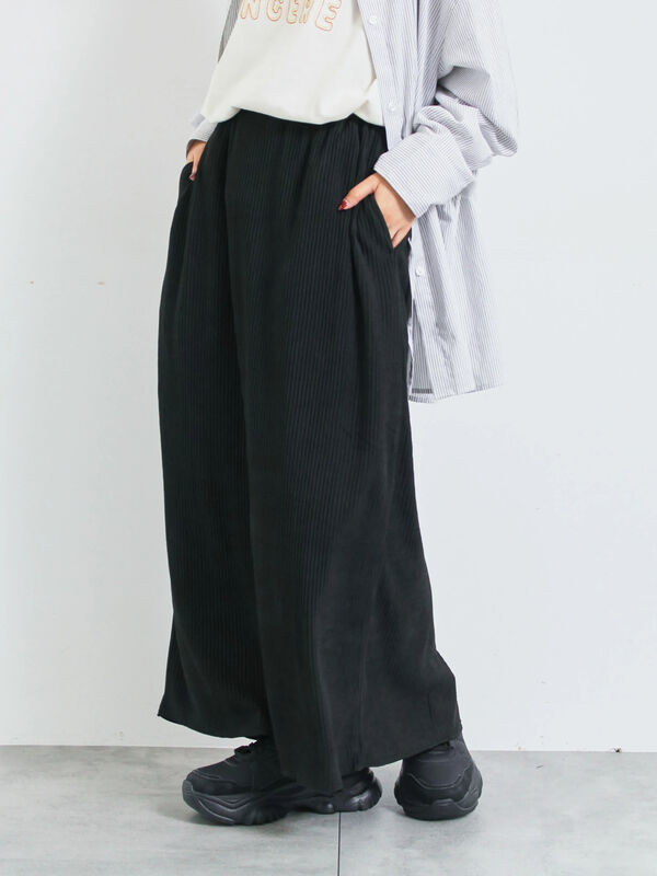 セール】 アソート楊柳プリーツスカート（グレー/チャコールグレー