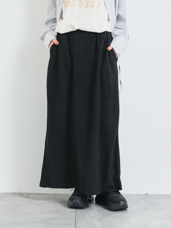 セール】 アソート楊柳プリーツスカート（グレー/チャコールグレー