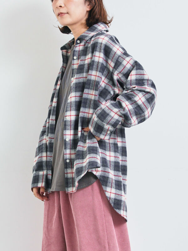 起毛チェックシャツ（ブラック/ベージュ/ブルー）｜SM2（エスエムツー）通販