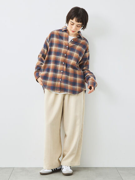 起毛チェックシャツ（ブラック/ベージュ/ブルー）｜SM2（エスエムツー）通販